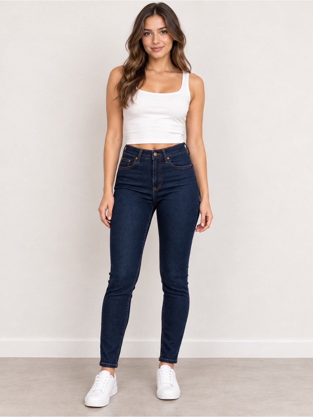 Free People High Rise Skinny Jeans Size 24 Dark Indigo Stretch We The Free NWT